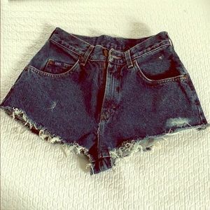 Distressed Lee Jean shorts